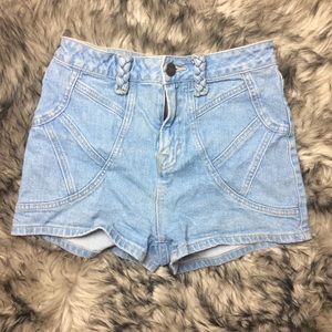 BDG high waist blue jean shorts
